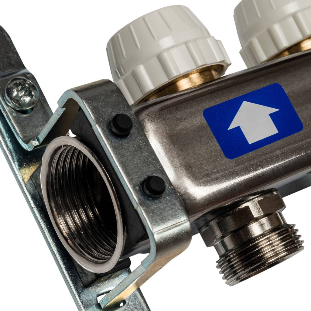 Коллектор из нержавеющей стали с расходомерами, с клапаном вып. воздуха и сливом STOUT 3 выхода, SMS-0927-000003