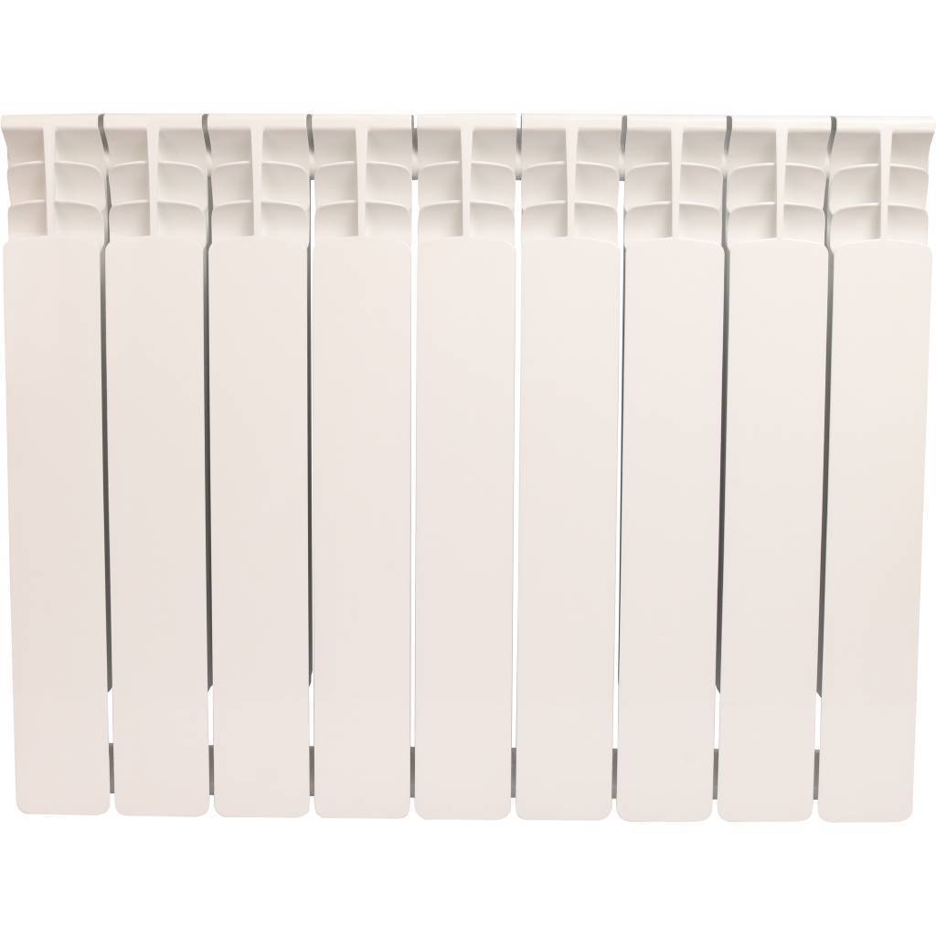 Радиатор биметаллический STOUT Space 500 9 секций боковое подключение RAL9016, SRB-0310-050009