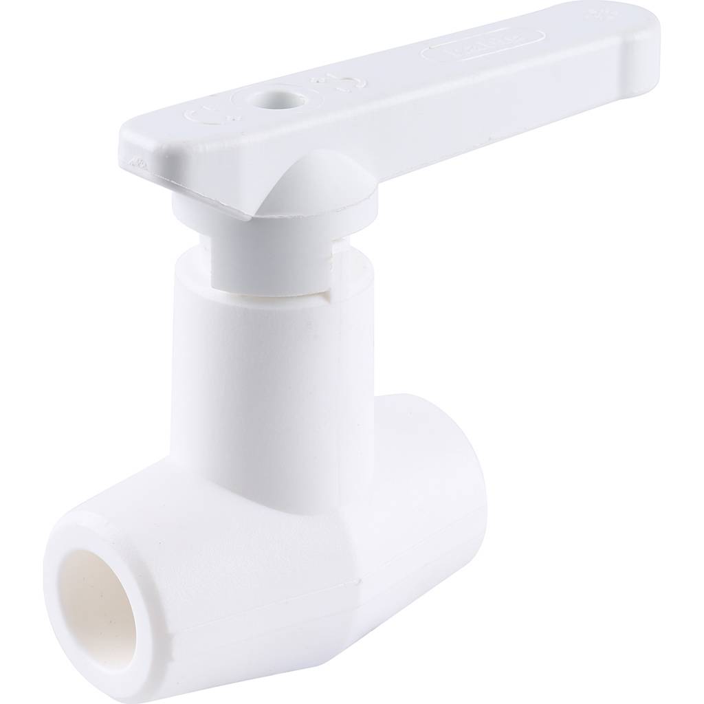 Кран шаровой Kalde d=20 для полипропиленовых труб под штукатурку (цвет белый), 3242-vlb-200002