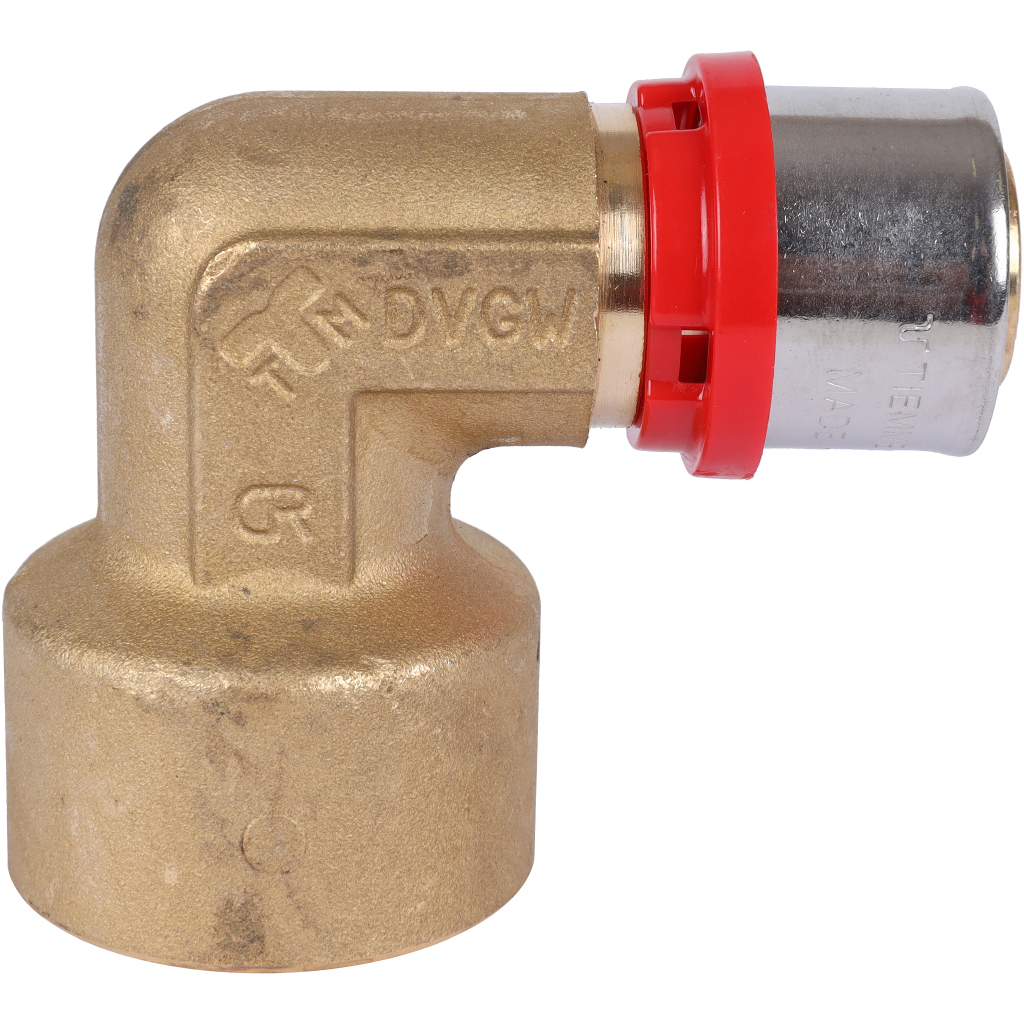 Угольник TIEMME с внутренней резьбой 26x1 для металлопластиковых труб прессовой, 1650080