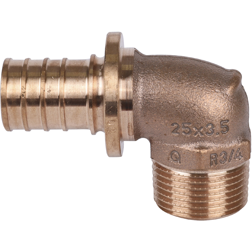 Угольник-переходник РЕХАУ RAUTITAN с наружной резьбой 25-R 3/4 RX+ для труб из сшитого полиэтилена аксиальный, 14563501001