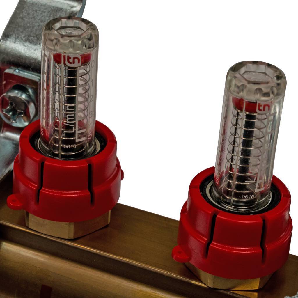 Распределительный коллектор из латуни с расходомерами STOUT 4 выхода, SMB 0473 000004