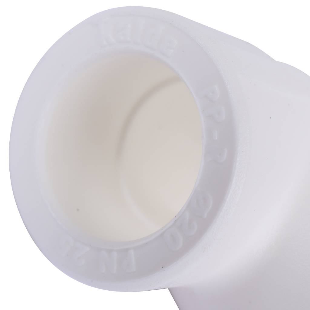 Угольник Kalde d=20 90 для полипропиленовых труб под сварку (цвет белый)