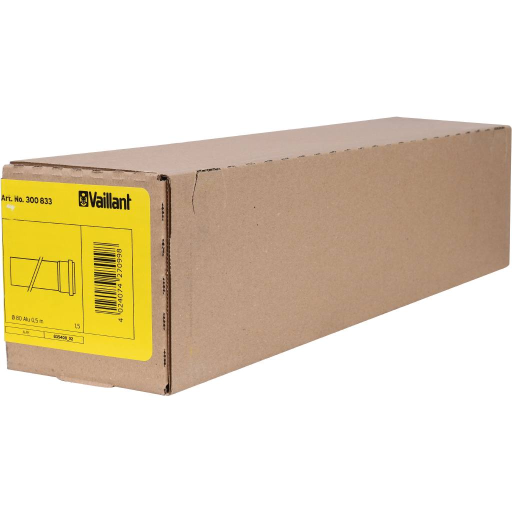Труба Vaillant DN 80 0.5м белая, 300833