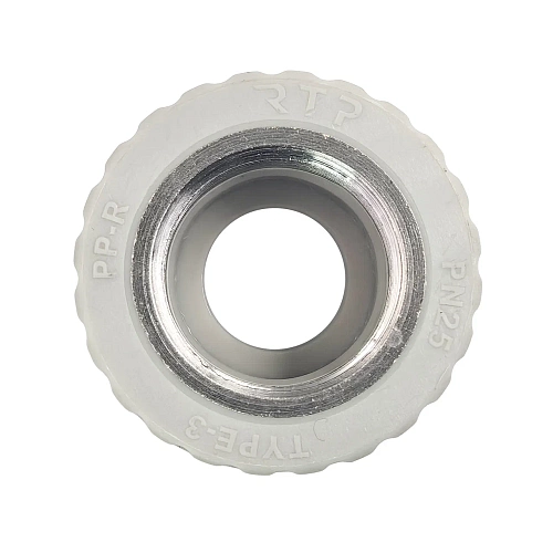 Муфта комбинированная PPR внутренняя резьба 20х3/4,  серый, РТП