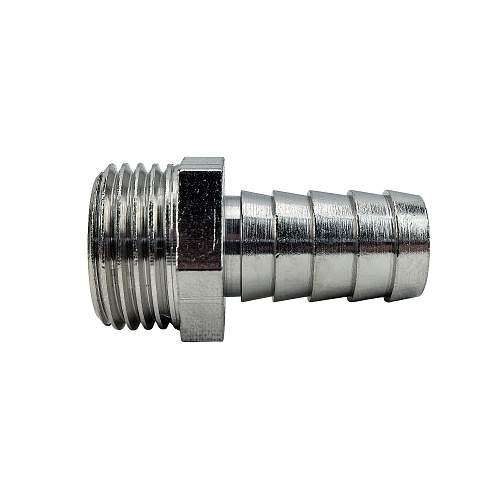 Штуцер для шланга, латунь, наружная резьба 14х1/2, никель, RTP