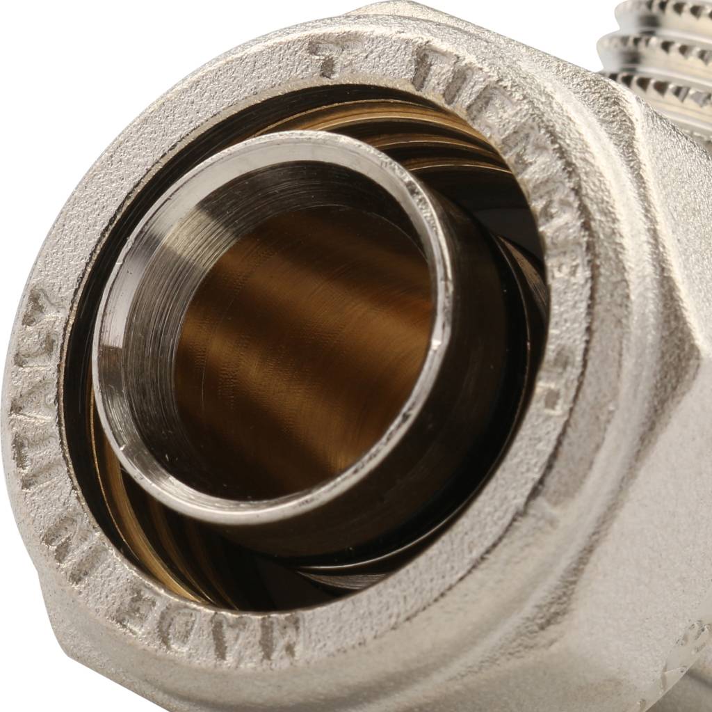 Угольник TIEMME с наружной резьбой (26х3.0х1) для металлопластиковых труб винтовой, 1600051