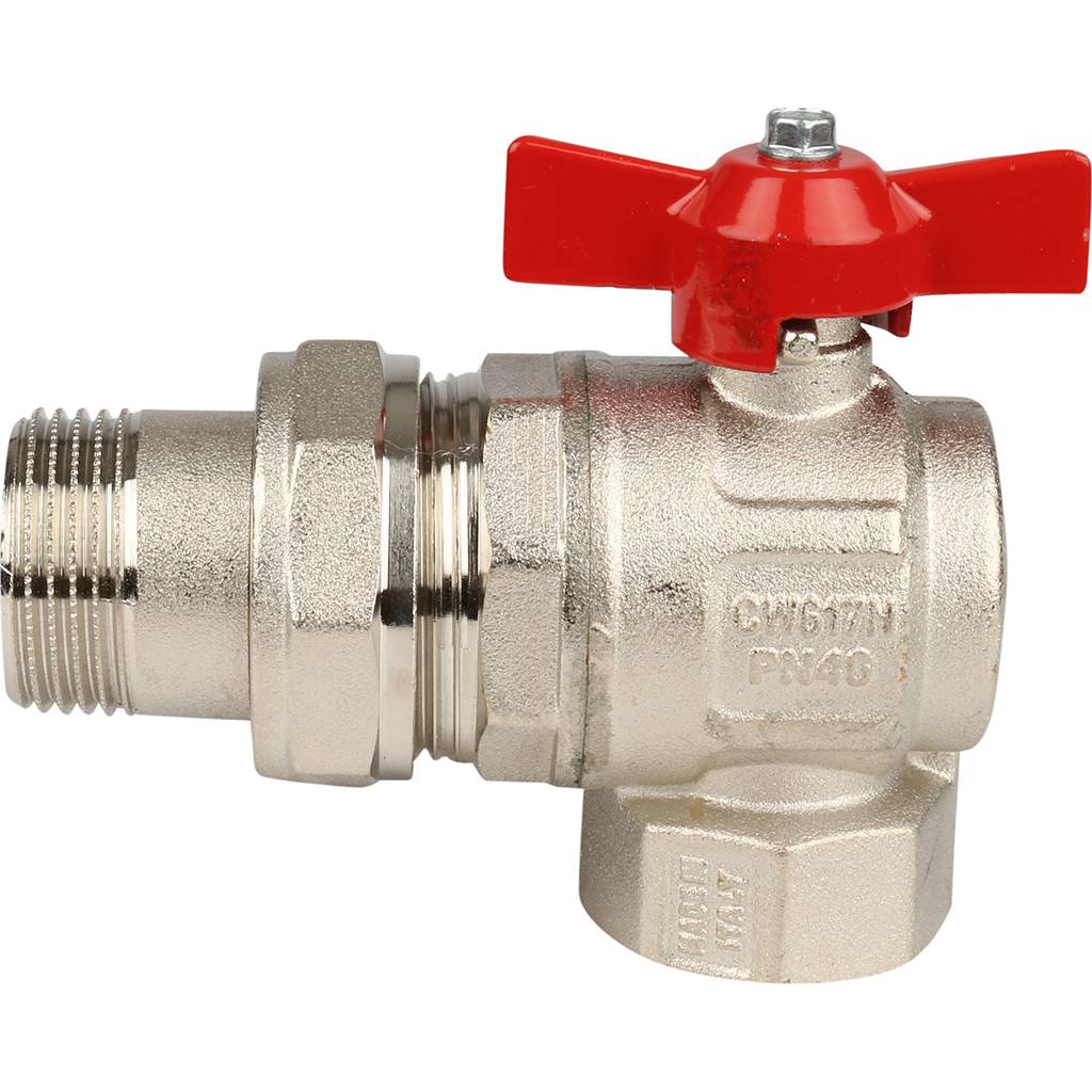 Кран шаровой Itap угловой полнопроходной IDEAL 298 1 (бабочка), американка, 36360