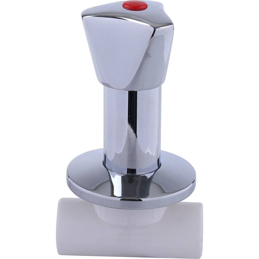 Вентиль Kalde c хромированной удлиненной ручкой под штукатурку (d=20), 3242-vlk-200000