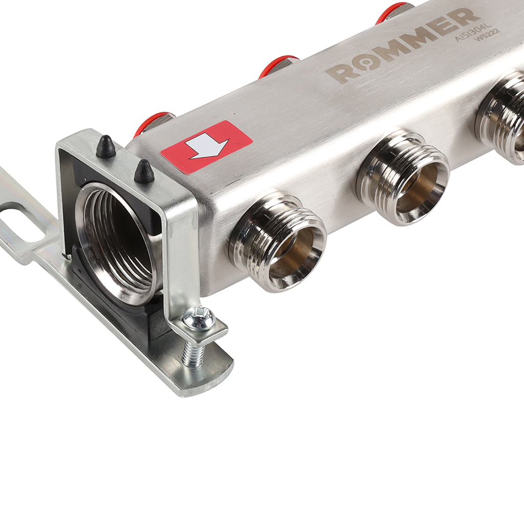 Коллектор из нержавеющей стали без расходомеров ROMMER 4 выхода, RMS-3200-000004