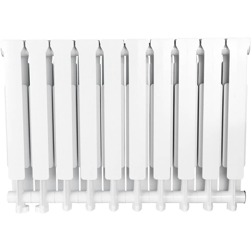 Радиатор алюминиевый STOUT Bravo 500 10 секции нижнее правое подключение (белый RAL 9010), SRA-0120-050010