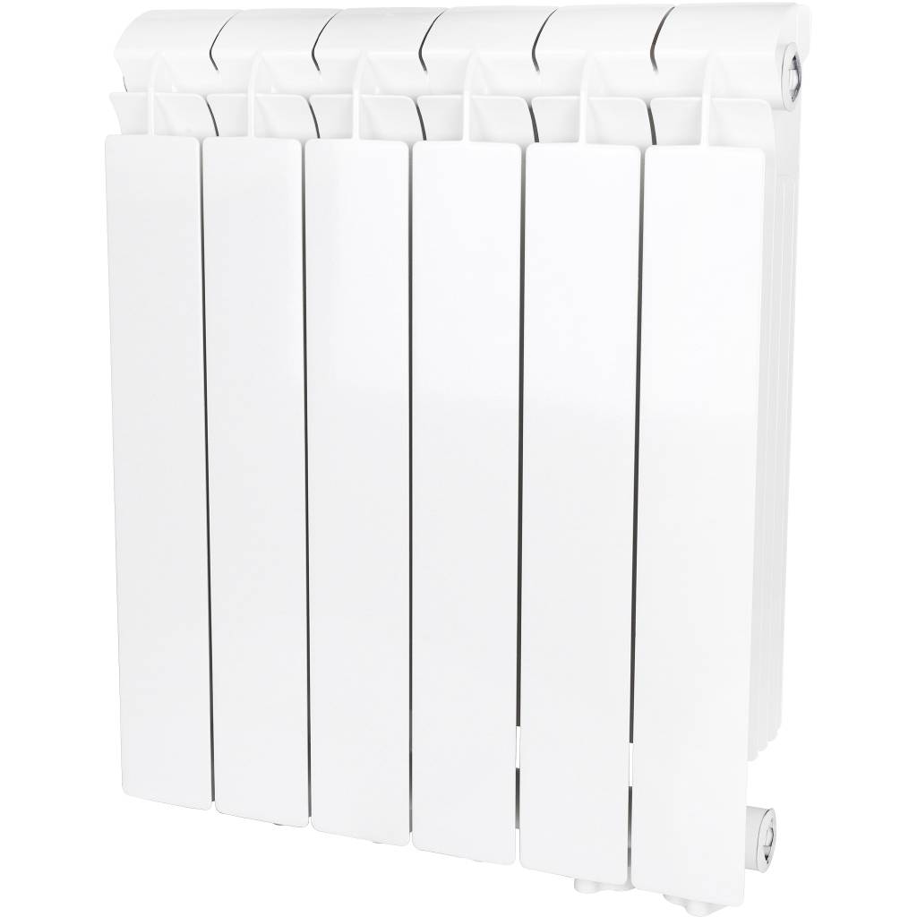 Радиатор алюминиевый Global VOX- R 500 6 секций нижнее правое подключение (белый RAL 9010), 169529