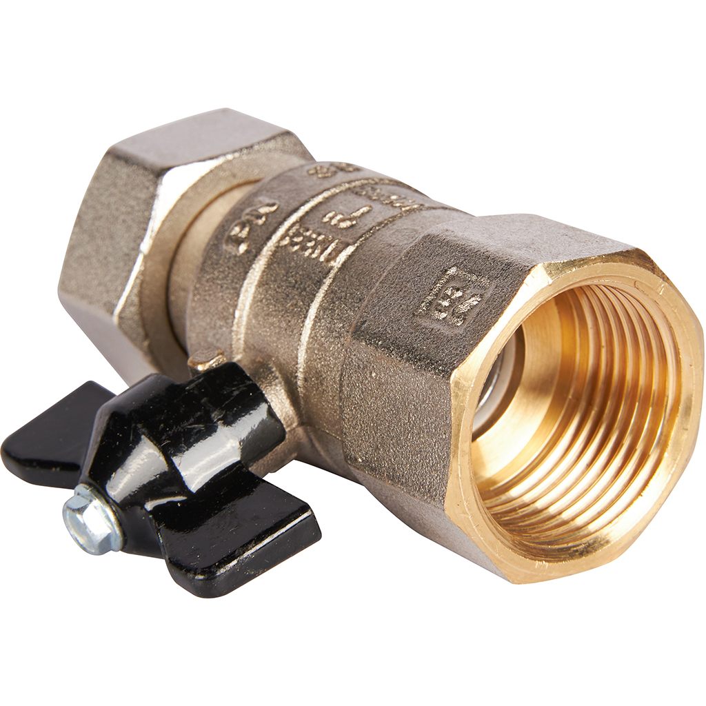 Кран шаровой STOUT 1x1 с накидной гайкой, ВР/накидная гайка, ручка бабочка, SVB-0009-000025