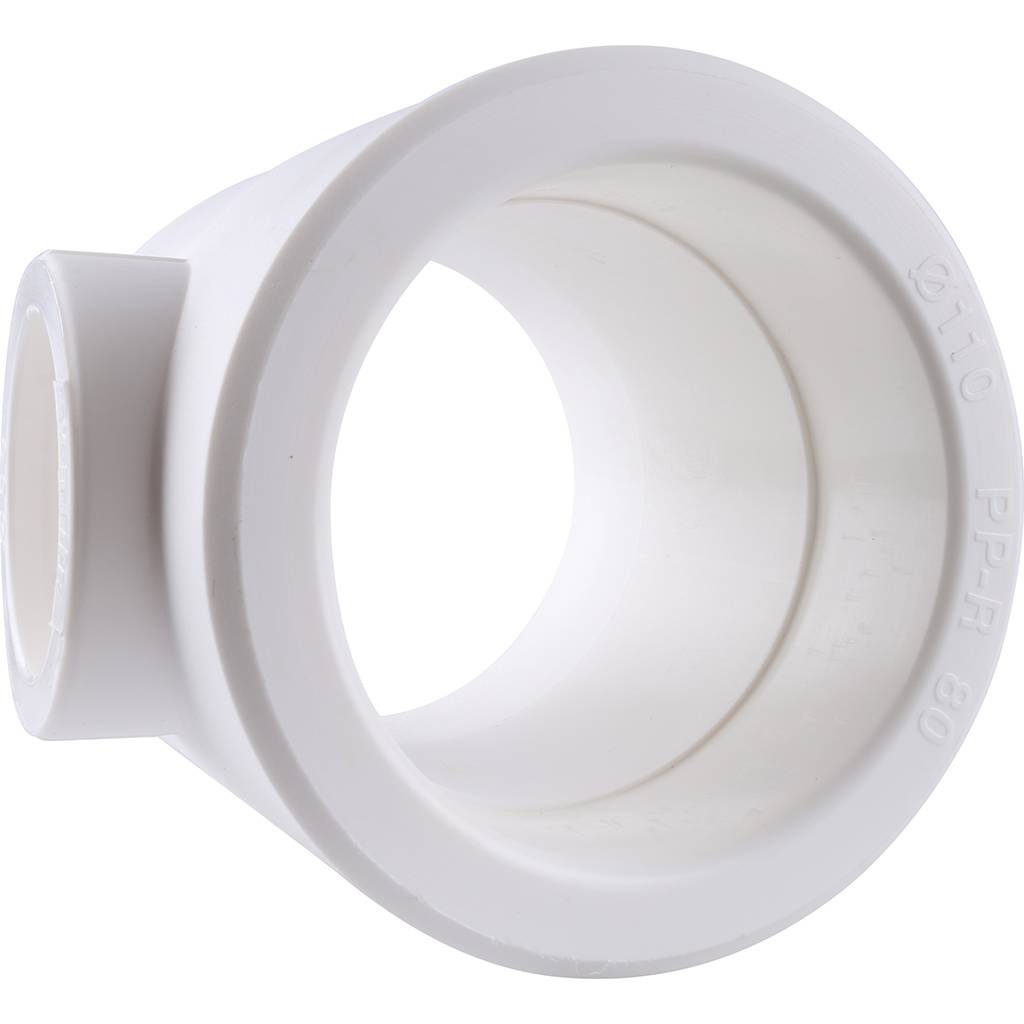 Тройник переходной Kalde 110х63х110 для полипропиленовых труб под сварку (цвет белый), 3212-tio-116311