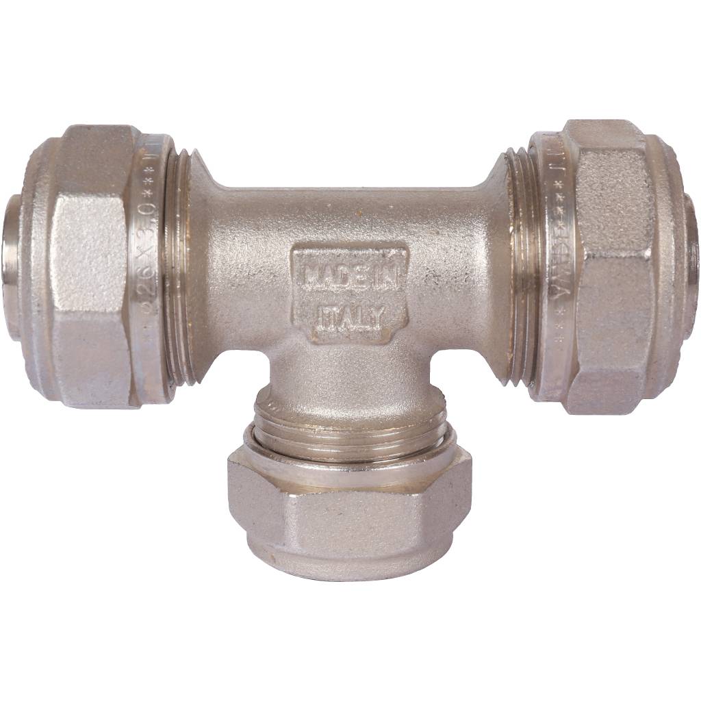 Тройник переходной TIEMME (26.3х20.2х26.3) для металлопластиковых труб винтовой, 1600037