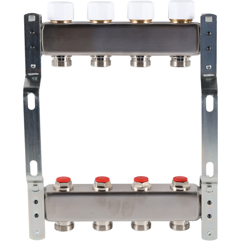 Коллектор из нержавеющей стали без расходомеров ROMMER 4 выхода