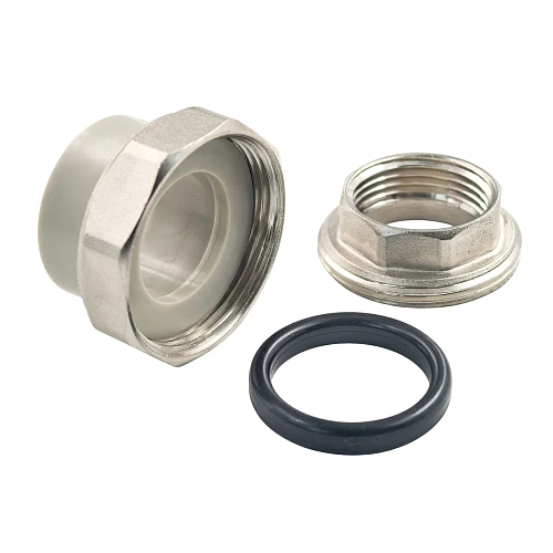 Муфта комбинированная разъемная (Американка) PPR внутренняя резьба 32х1 PN20 серый РТП