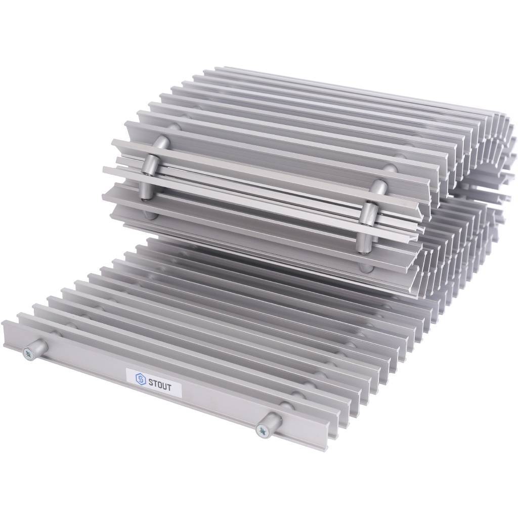 Внутрипольный конвектор STOUT SCN-1100 80х240х1400 (Решётка роликовая) правое подключение, SCN-1100-0824140