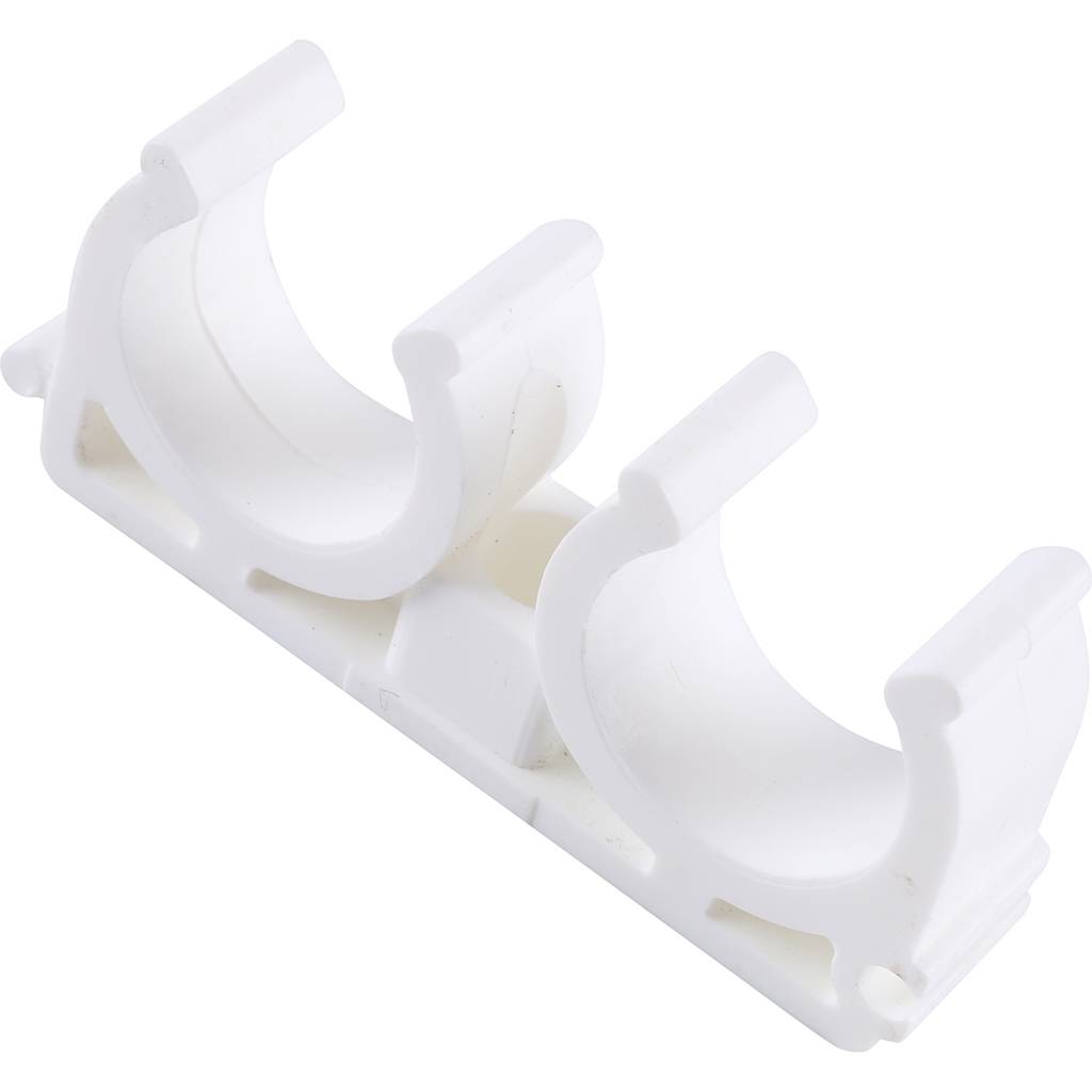 Двойное крепление Kalde d=25 для полипропиленовых труб под сварку (цвет белый), 3592-bck-252700