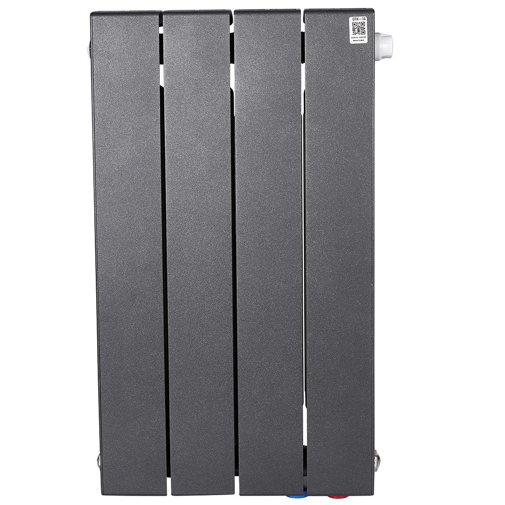 Радиатор биметаллический RIFAR SUPReMO VENTIL 500 SVR 4 секций нижнее правое подключение (Цвет АНТРАЦИТ), 4RS50.VR-4-AN