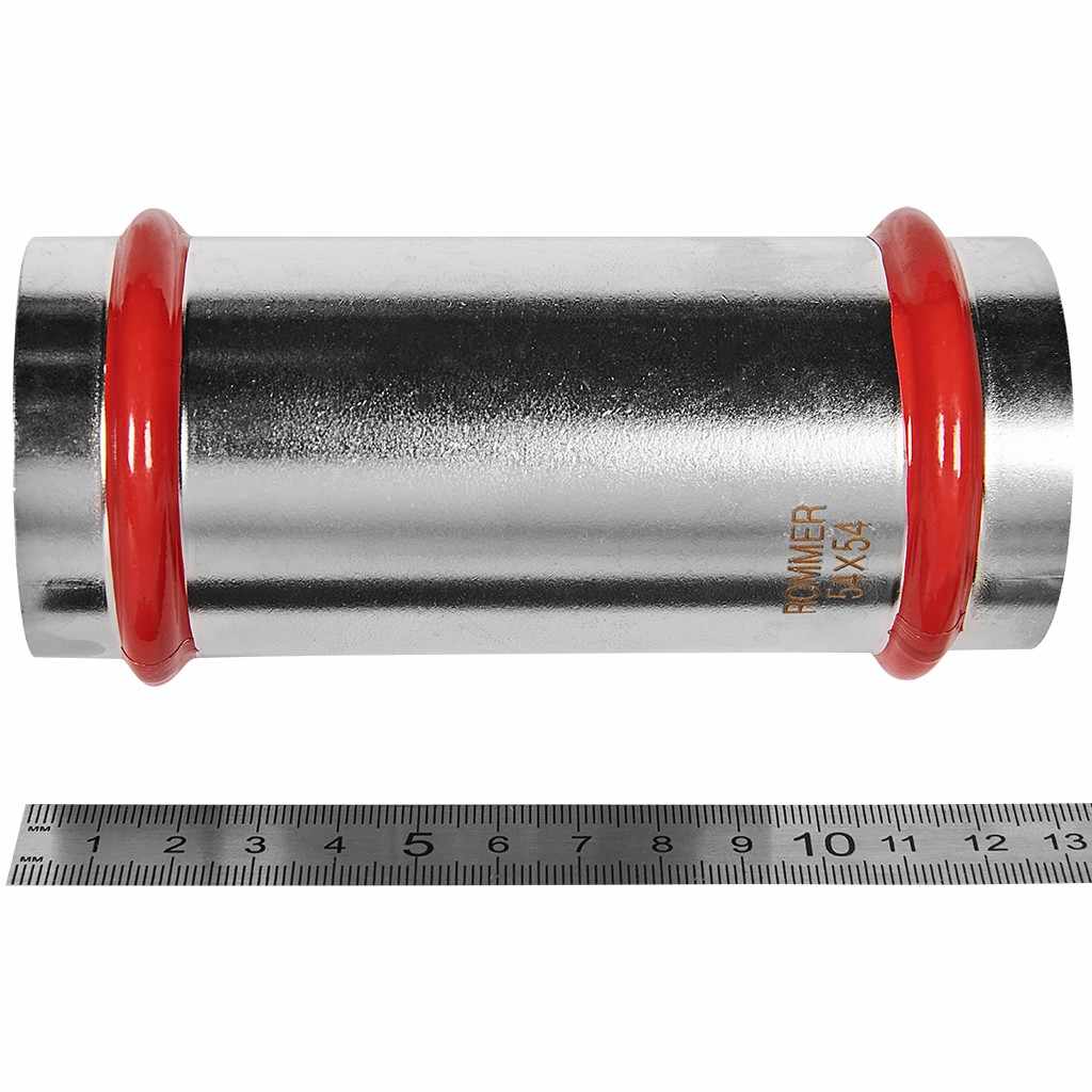 Муфта ROMMER надвижная ВПр, 54, из нержавеющей стали прессовой, RSS-1019-000054