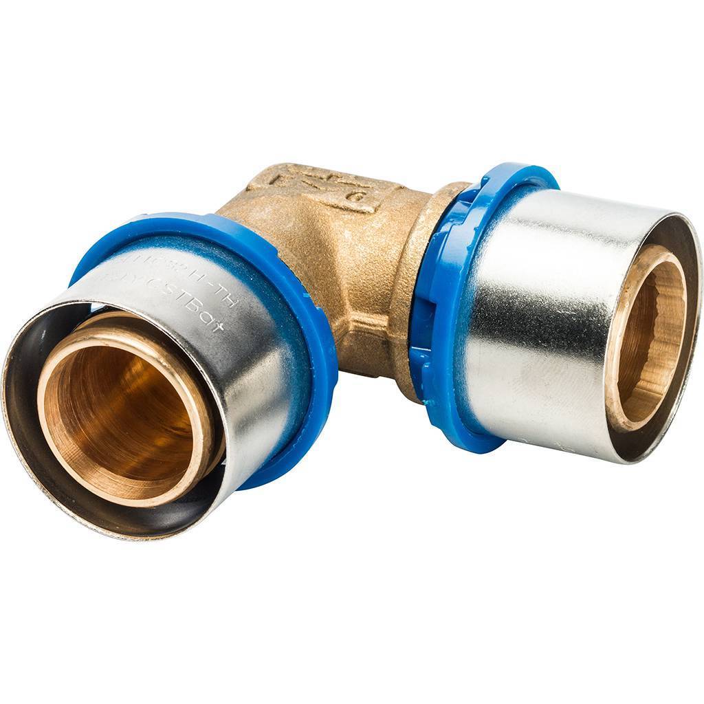 Угольник Prandelli Multyrama 90 32х3,0 H, TH, U для металлопластиковых труб прессовой, 509.06.03.2