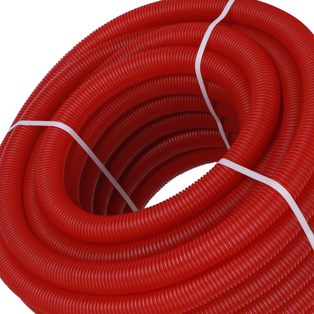 Труба гофрированная STOUT ПНД, цвет красный, наружным диаметром 40 мм для труб диаметром 32 мм, SPG-0002-504032