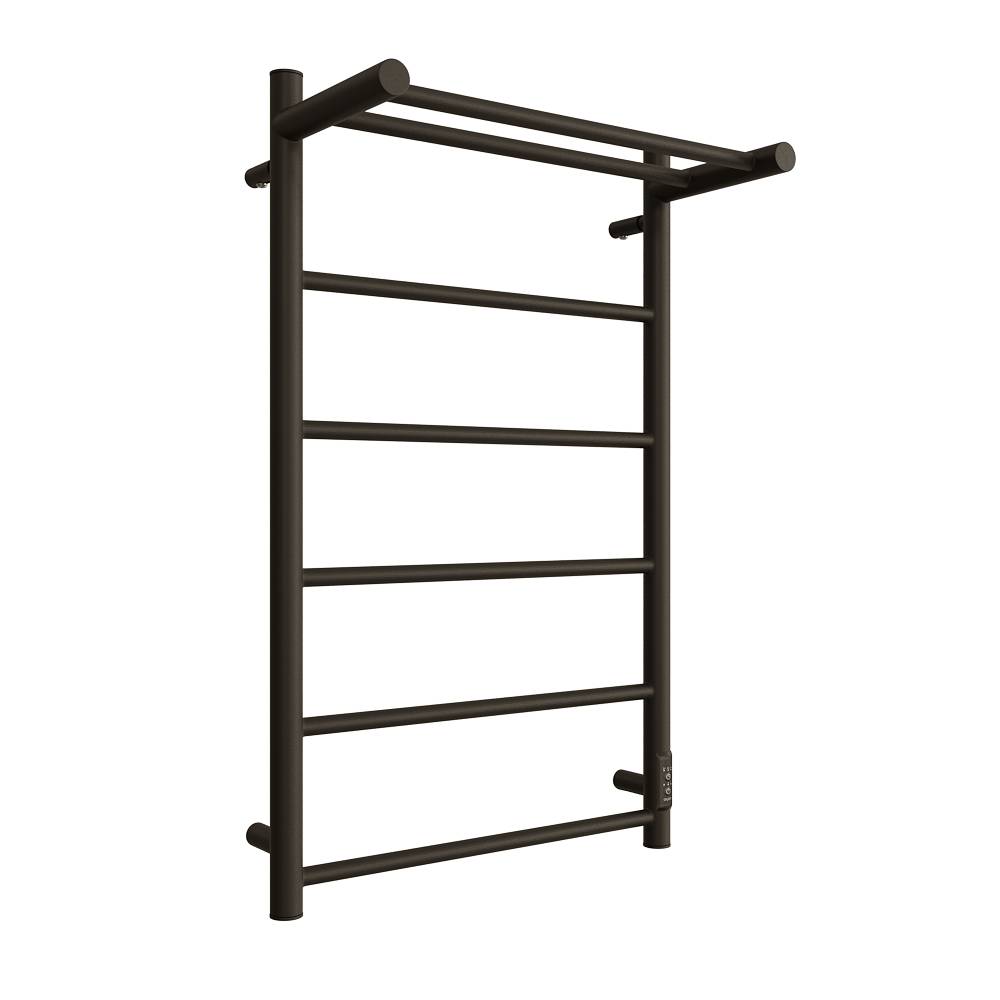 Полотенцесушитель STOUT электрический JAZZ round 80*50 Черный матовый с полкой, SHQ-J2RR-F08050