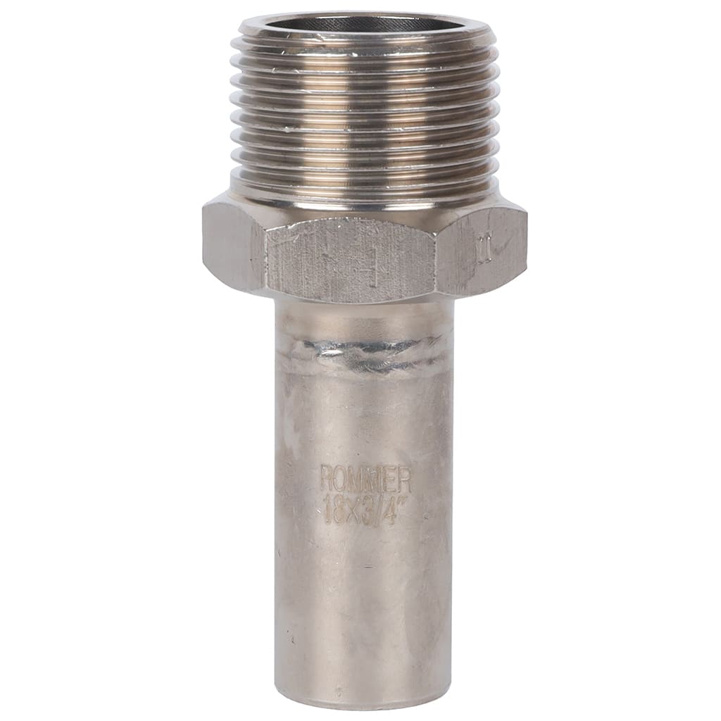 Вставка ROMMER переходная НПр-НР, 18х3/4, из нержавеющей стали прессовой, RSS-1024-001834