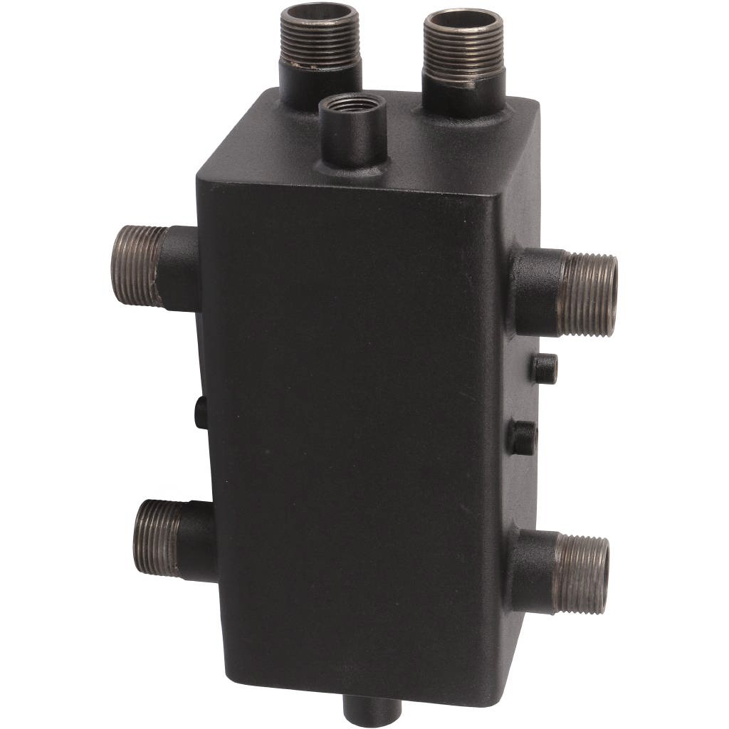 Стальной распределительный коллектор ROMMER RDG-0018 2 отопительных контура с гидравлическим разделителем 1