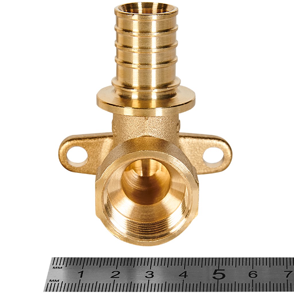 Угольник настенный с креплением ROMMER 25xRp 3/4 для труб из сшитого полиэтилена аксиальный, RFA-0009-002534