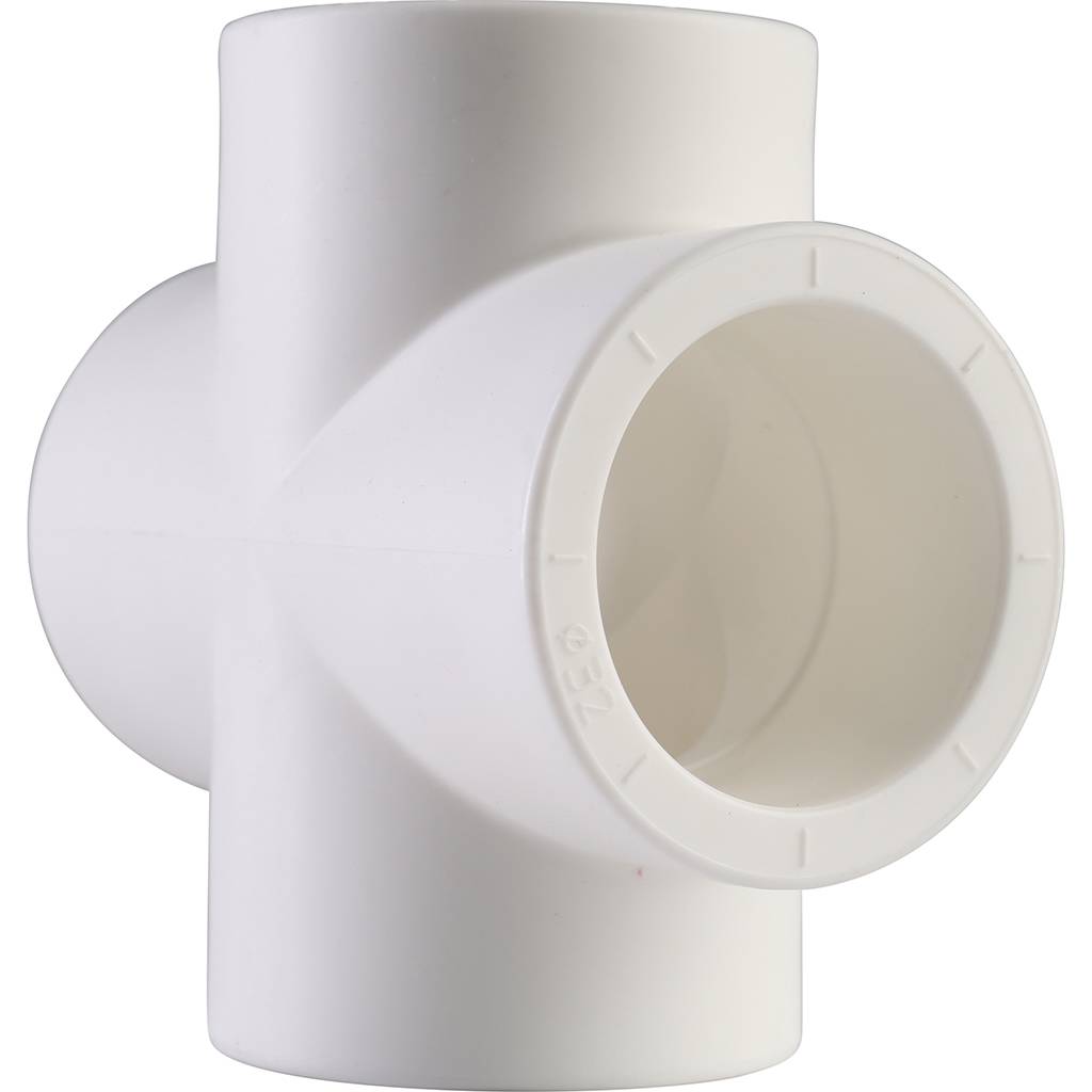 Крестовина Политэк d=32 для полипропиленовых труб под сварку (цвет белый), 9000003232