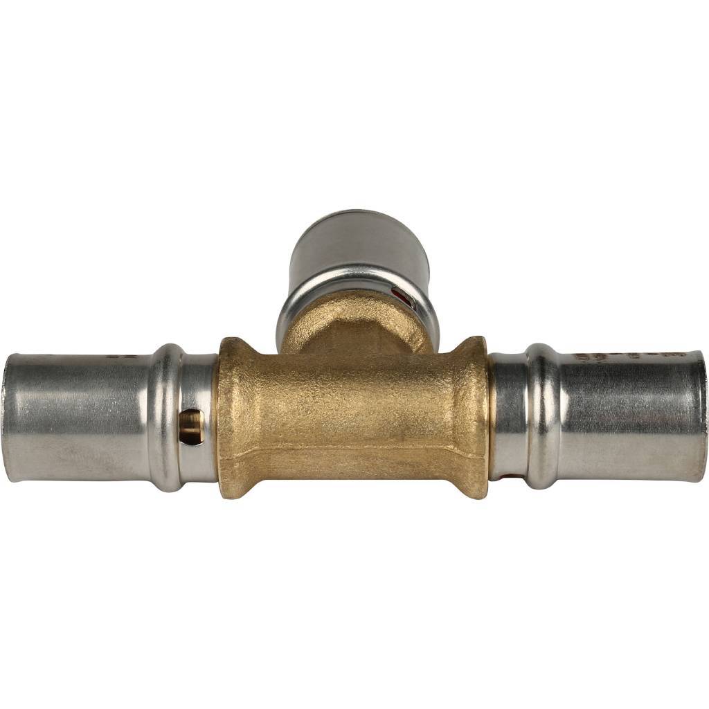 Тройник переходной STOUT 16x20x16 для металлопластиковых труб прессовой, SFP-0005-162016