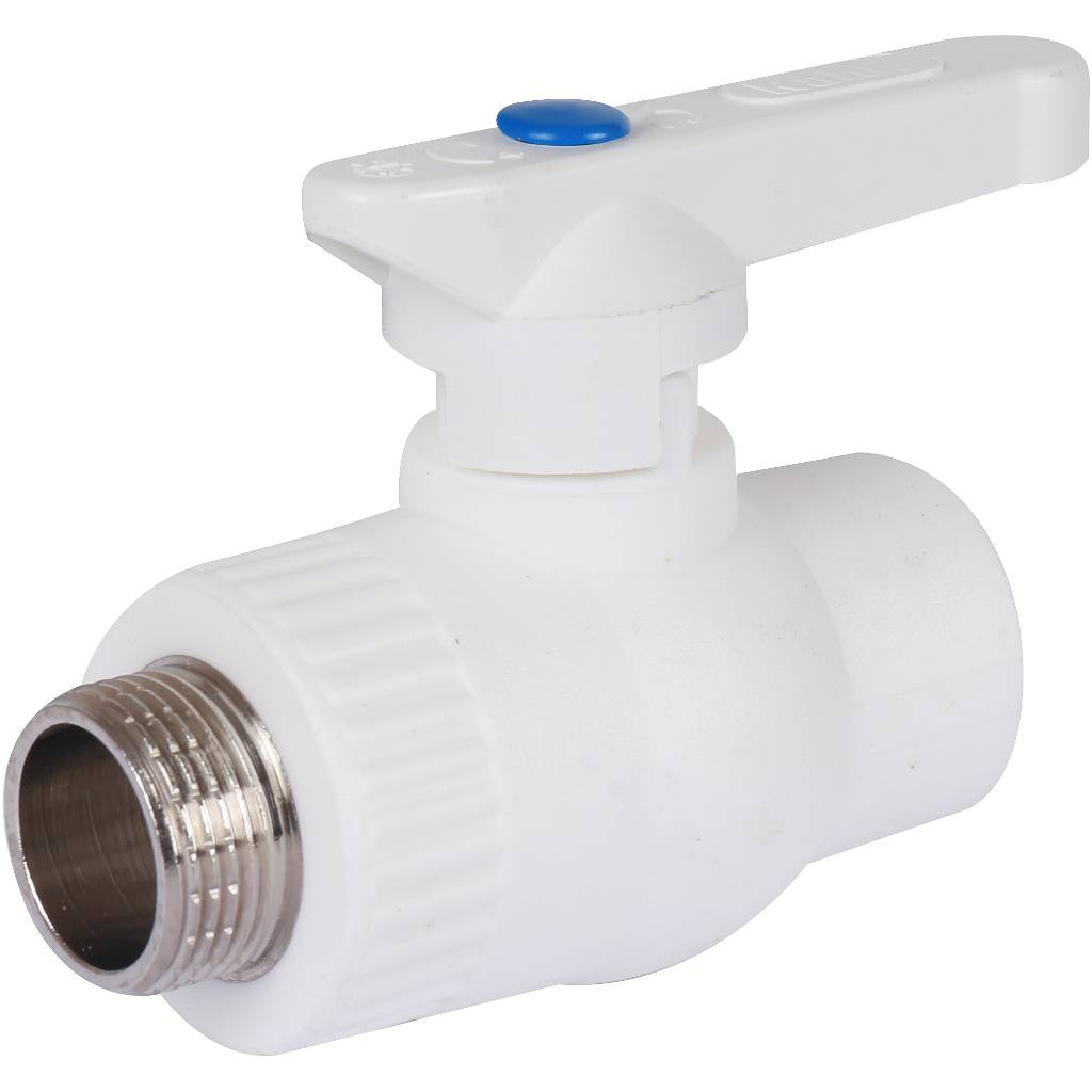 Кран шаровой Kalde комбинированный (наруж. резьба, 25х3/4 ) для полипропиленовых труб под сварку (цвет белый)