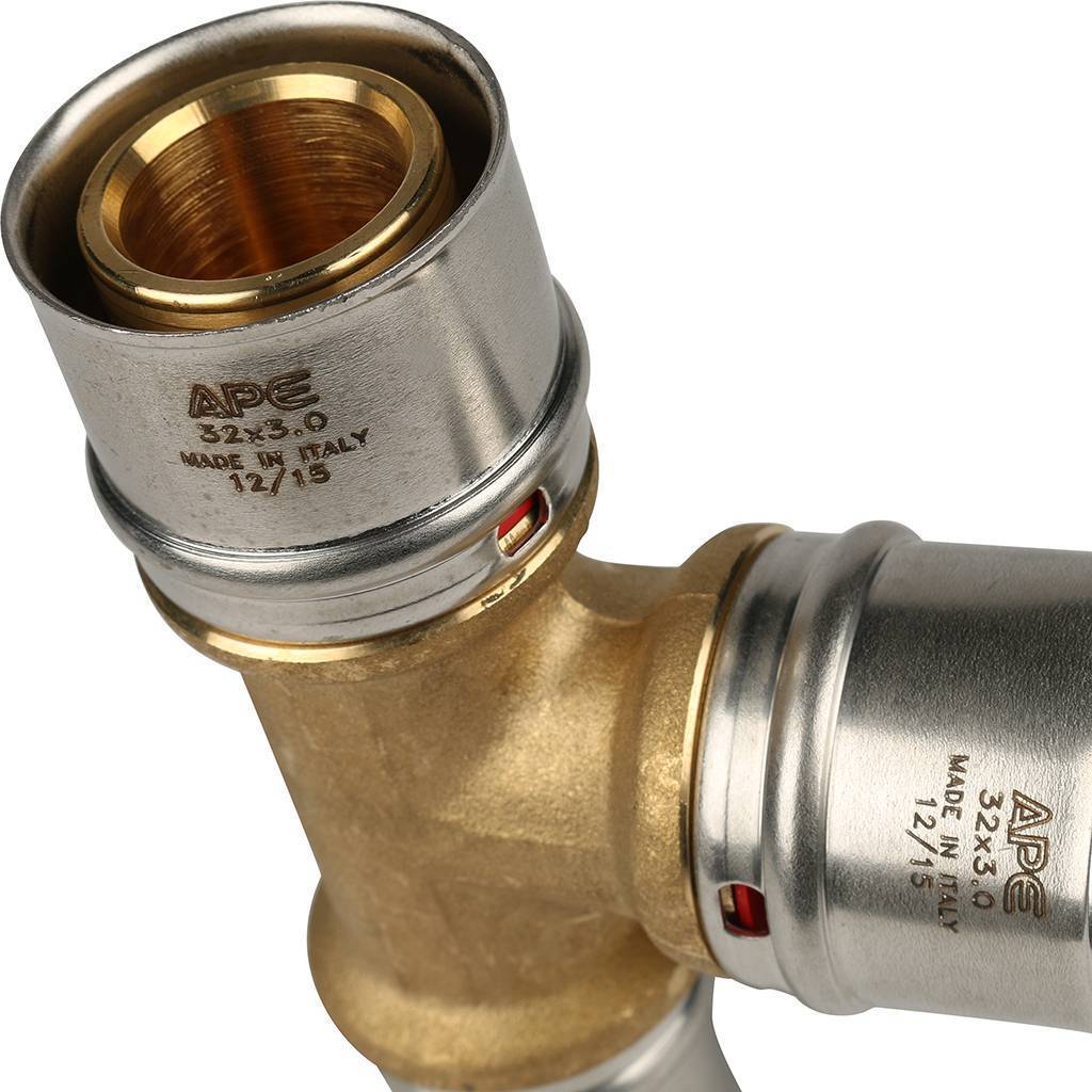 Тройник переходной STOUT 32x32x26 для металлопластиковых труб прессовой, SFP-0005-323226