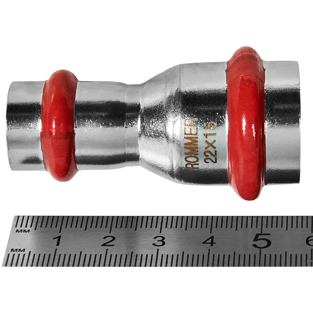 Муфта ROMMER переходная, 22х15, из нержавеющей стали прессовой