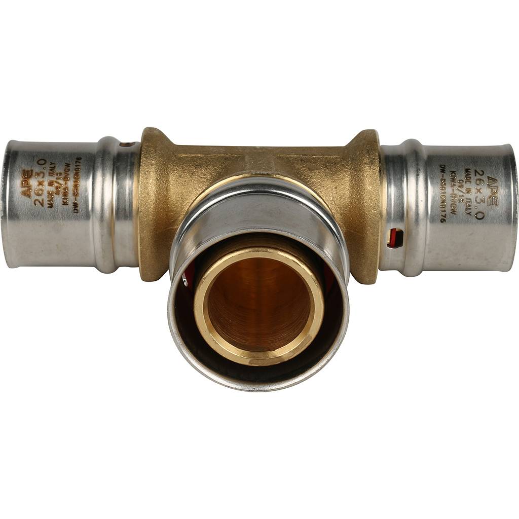 Тройник переходной STOUT 26х32х26 для металлопластиковых труб прессовой, SFP-0005-263226