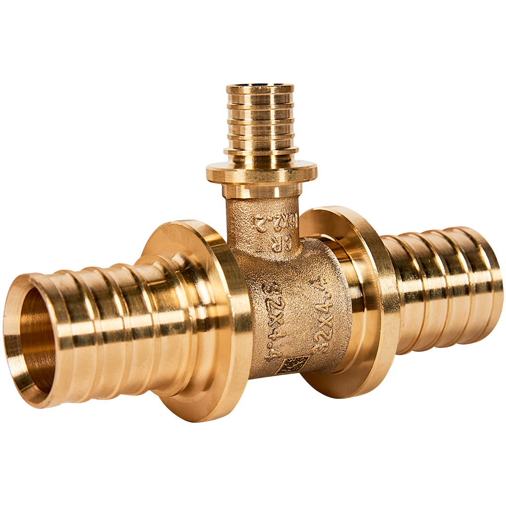 Тройник РЕХАУ с уменьшенным боковым проходом 32-16-32 MX для труб из сшитого полиэтилена аксиальный