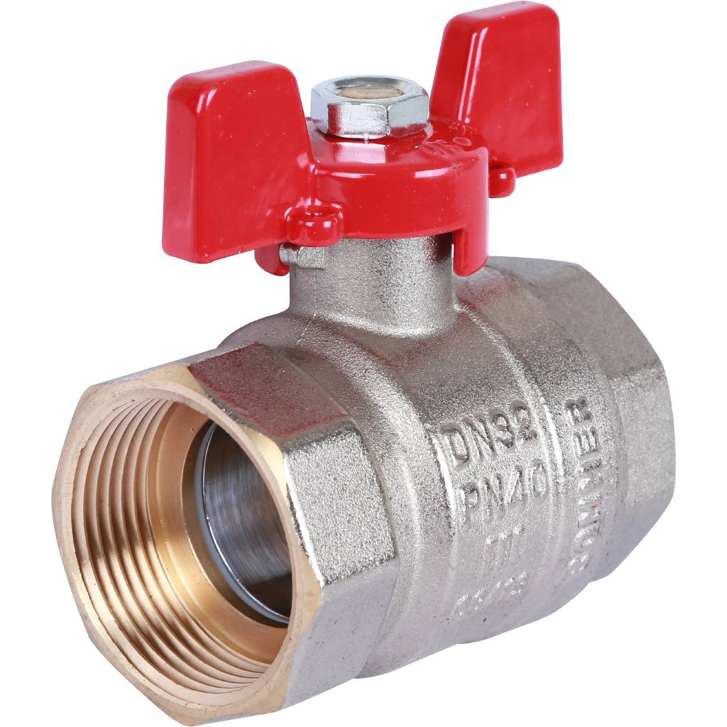 Кран шаровой ROMMER 1 1/4 ВН/ВН, ручка бабочка, RBV-0003-0110232