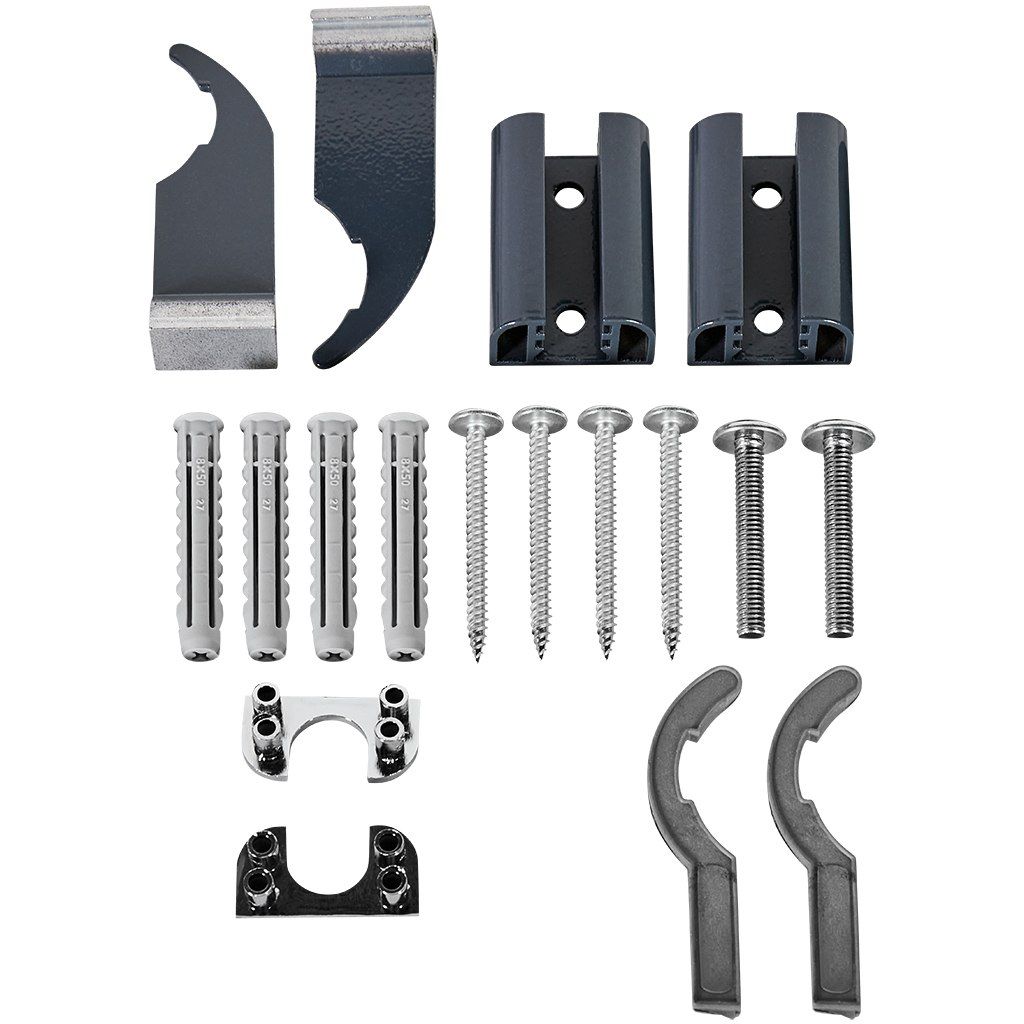 Комплект настенных регулируемых кронштейнов для радиаторов STOUT (2 шт.) Графит RAL 7024, SKU-0320-000080 7024