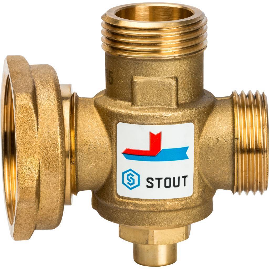 Термостатический смесительный клапан STOUT G 1 М-G 1 1/2F-G 1 M   60°С