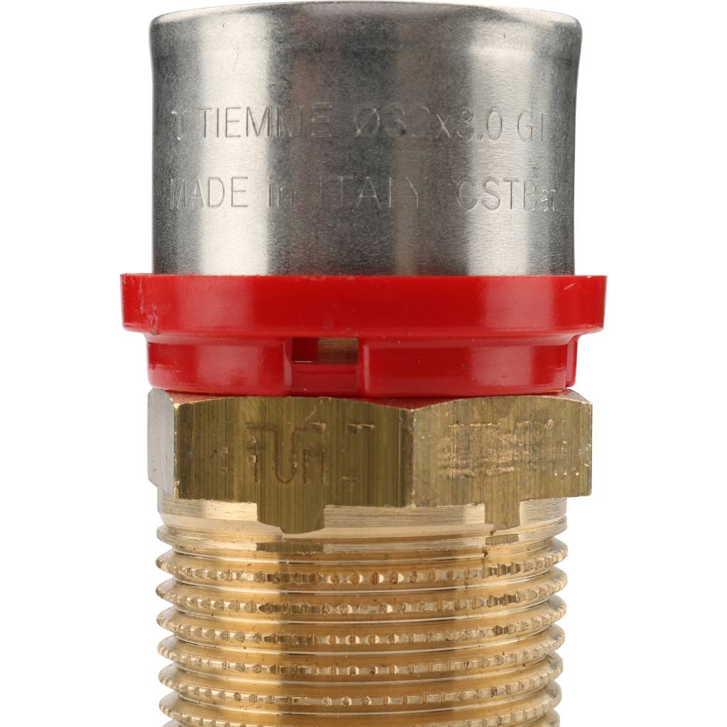 Муфта TIEMME с наружной резьбой 32x1 для металлопластиковых труб прессовой, 1650032