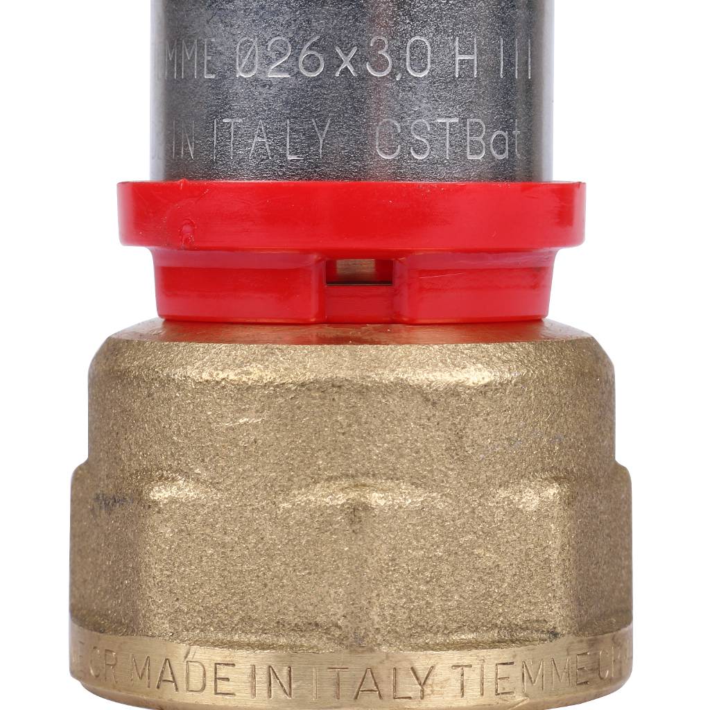 Муфта TIEMME с внутренней резьбой 26x1 для металлопластиковых труб прессовой, 1650053