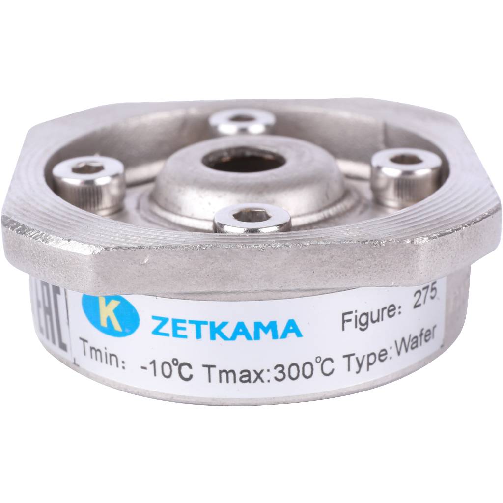 Клапан обратный пружинный ZETKAMA 275I Ду15 Ру40 межфланцевый из нерж. стали, 275I015E51