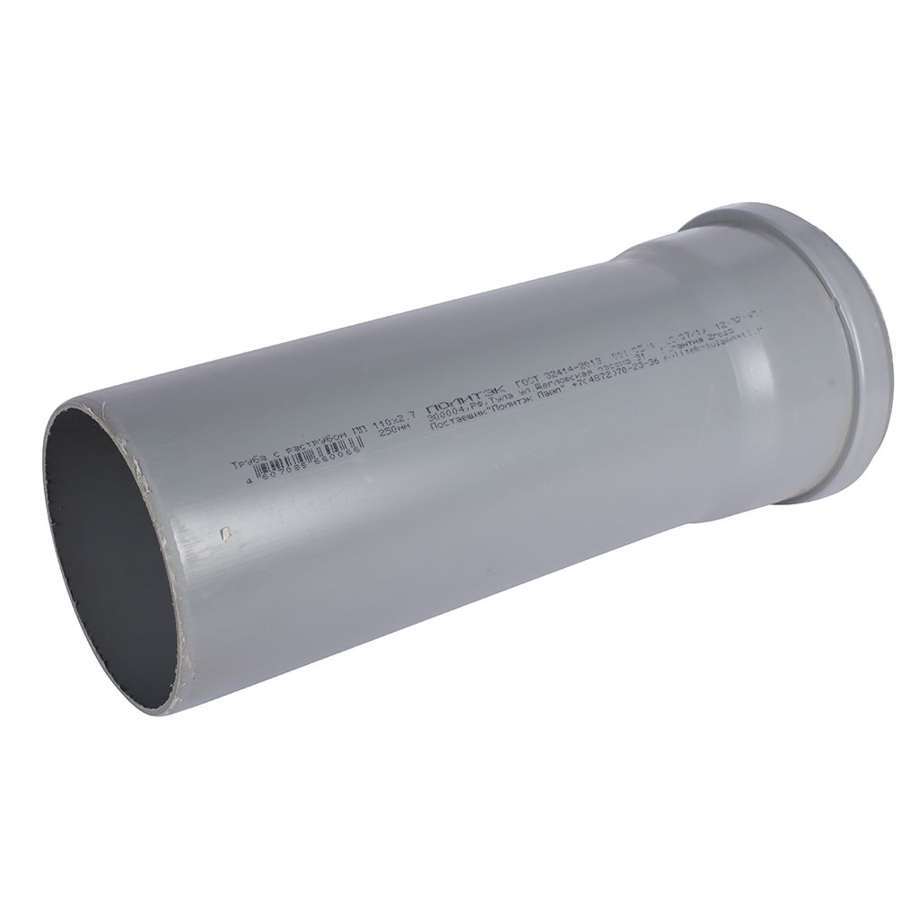 Труба для внутренней канализации Политэк из ПП 110*2,7*250 мм, 111025