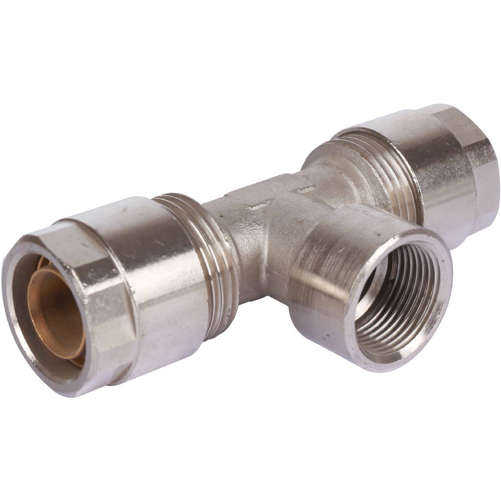 Тройник с внутр.резьбой Prandelli Multyrama (26х3,0х3/4) для металлопластиковых труб винтовой, 103.08.12.6