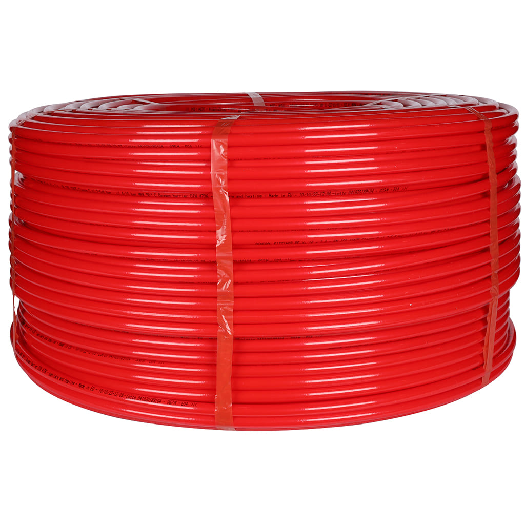 Труба из сшитого полиэтилена (бухта 600 метров) PEX-a с кислородным слоем, красная