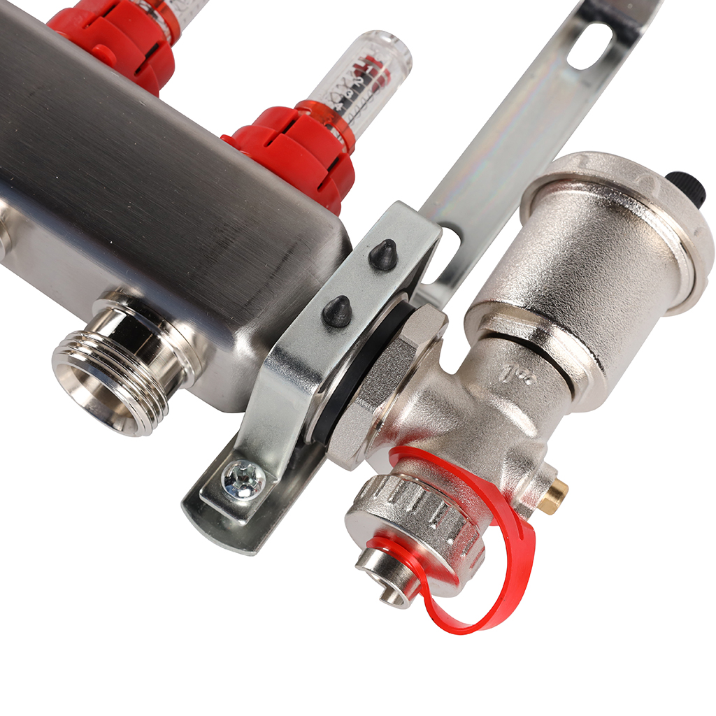 Коллектор из нержавеющей стали в сборе с расходомерами ROMMER 8 выходов