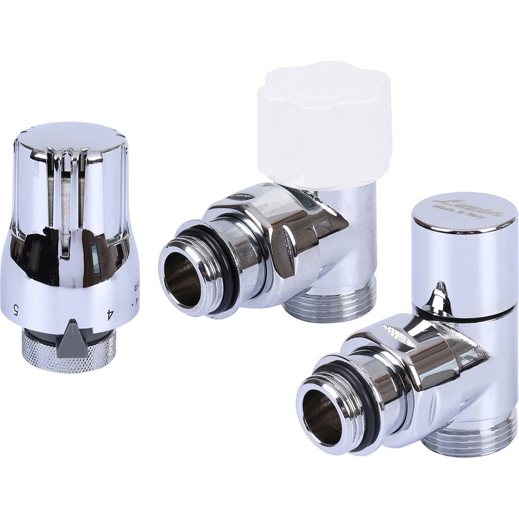 Термостатический комплект LUXOR KT 259/A 1/2 EK угловой (RS259/A+DS79/A+TA1200, хром), 14702703LUX