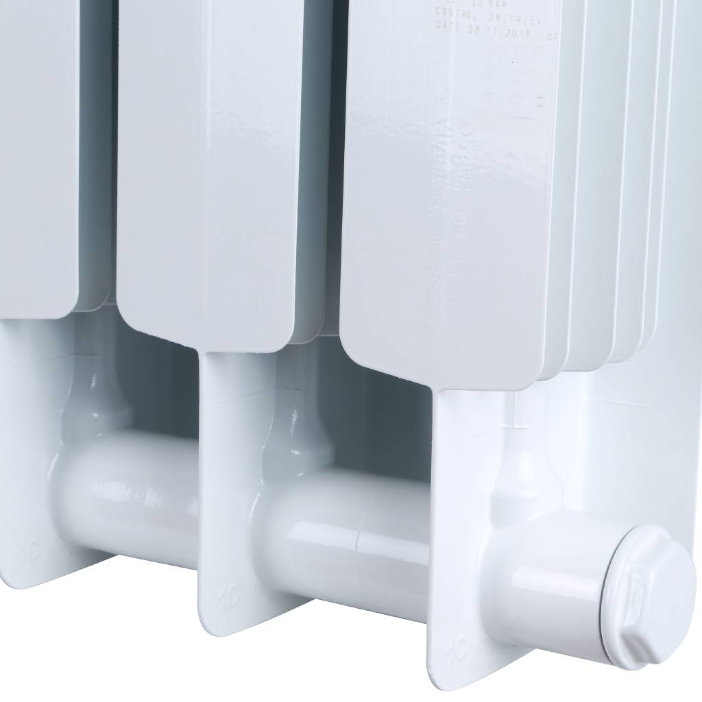 Радиатор биметаллический STOUT Space 500 14 секций нижнее правое подключение RAL9016, SRB-0320-050014